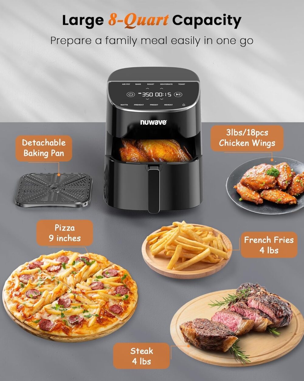 Nuwave Brio Plus Air Fryer 8 Qt - Image 6