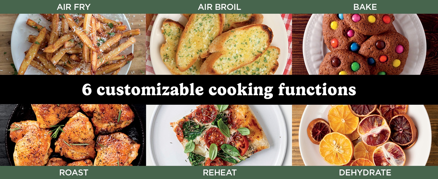 6 customizable cooking functions