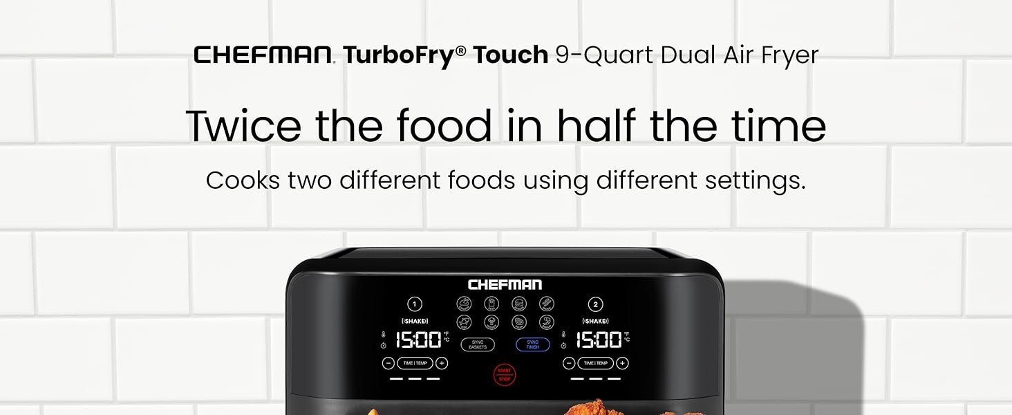 Cooks two different foods using different settings