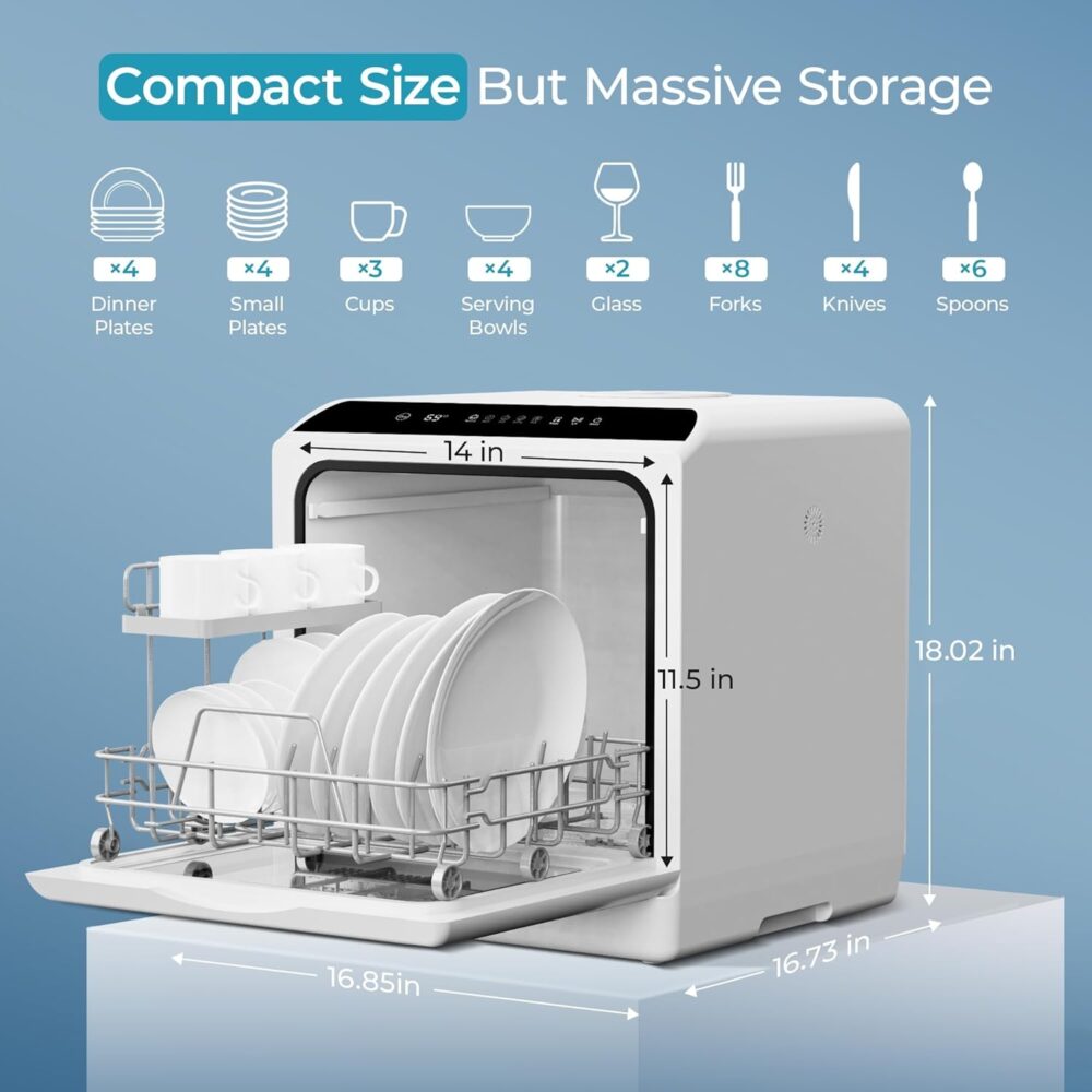 EUHOMY Countertop Portable Dishwasher - Image 2