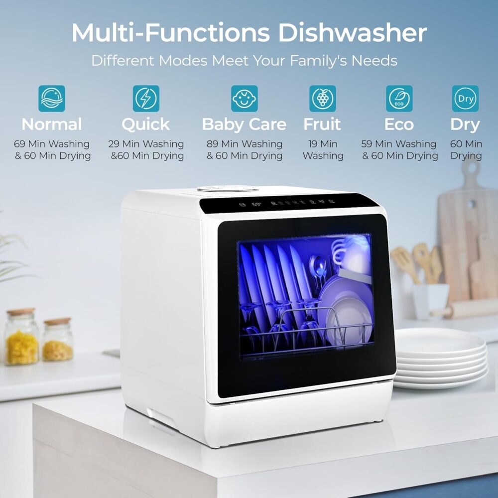EUHOMY Countertop Portable Dishwasher - Image 3