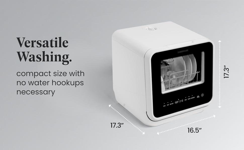 versatile washing: compact size with no water hookups necessary