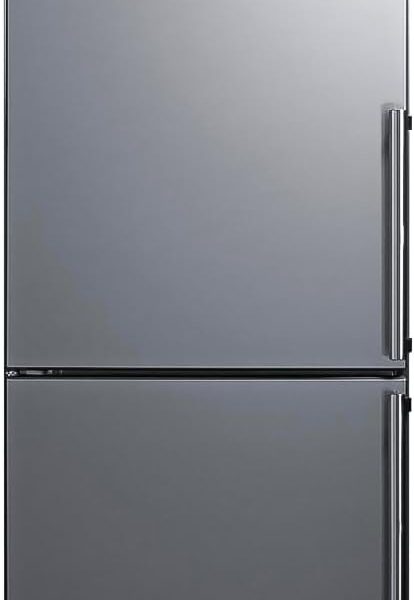 Summit Appliance FFBF235PL 24" Wide Bottom Freezer Refrigerator, Energy Star, LED Lighting, Stainless Steel (LHD)