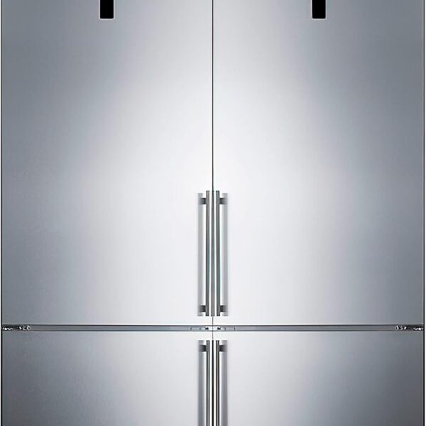 Summit Appliance FFBF181ES2KIT48 48" Wide Bottom Freezer Refrigerator Set 23.4 cu.ft Grill Included Adjustable Glass Shelves No-frost Operation Child Lockation Child Lock