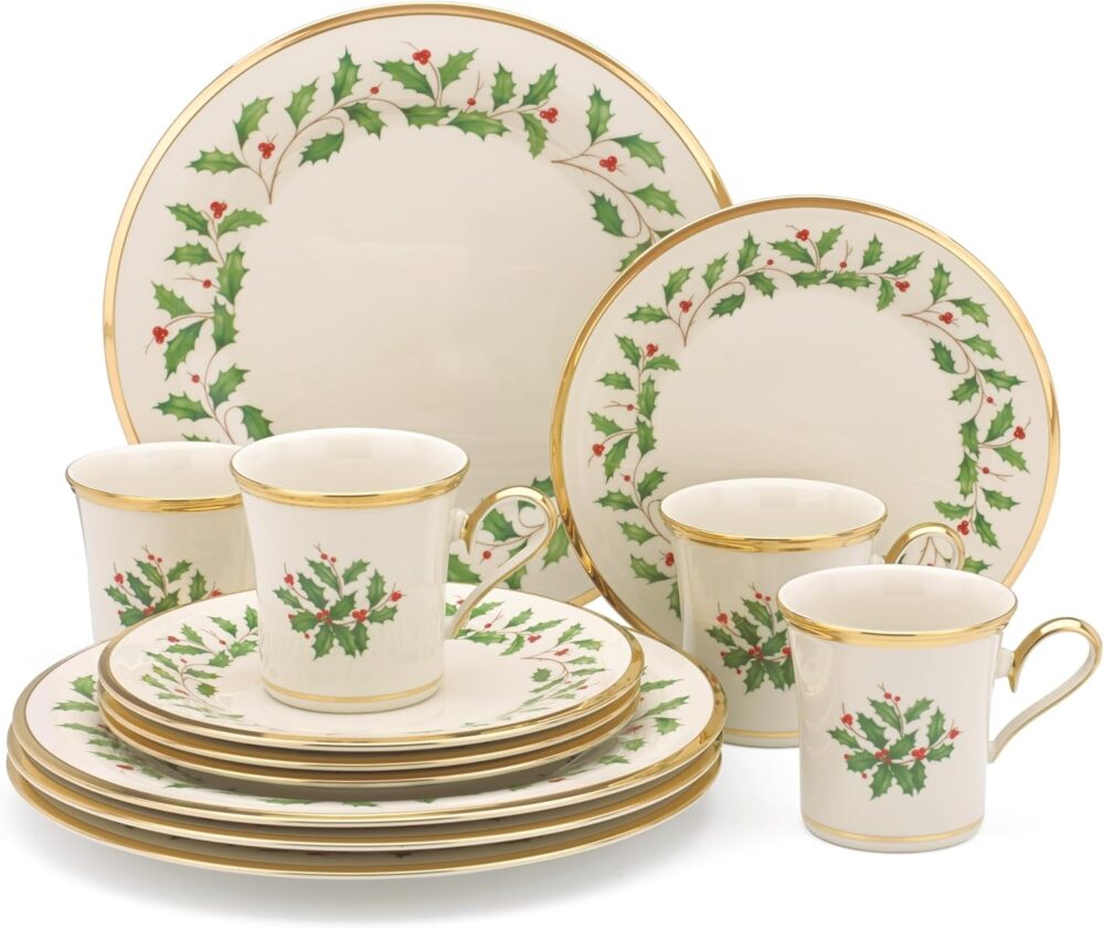 Lenox 6122048 Holiday 12-Piece-Plate-&-Mug Set, Christmas Dinnerware, Hosting - Image 5