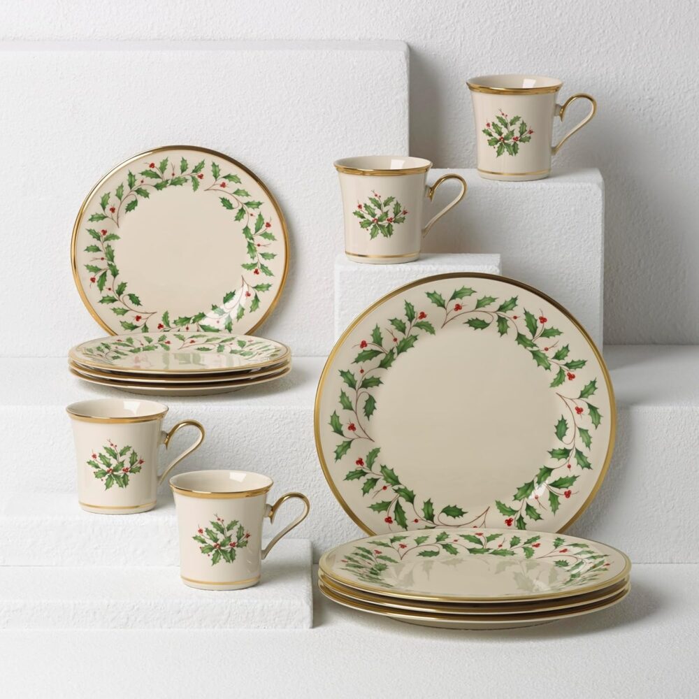 Lenox 6122048 Holiday 12-Piece-Plate-&-Mug Set, Christmas Dinnerware, Hosting - Image 6