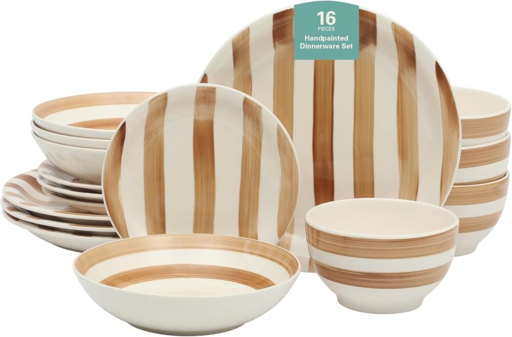 Gibson Home Rockaway 12-Piece Dinnerware Set Service for 4, Grey Matte - - Image 8