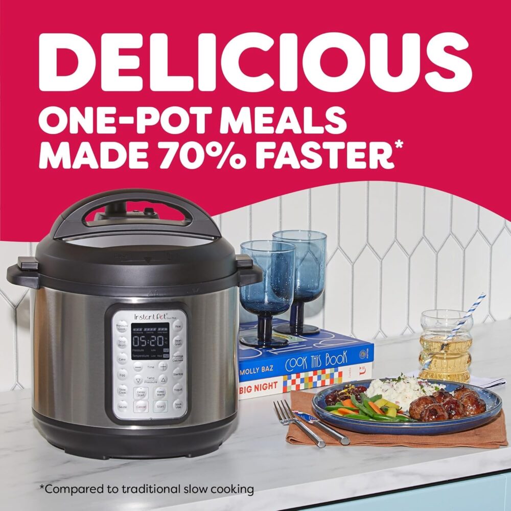 Instant Pot Duo Plus 9-in-1 Multicooker, Pressure Cooker, Slow Cook, Rice Maker, Steamer, Sauté, Yogurt, Warmer & Sterilizer, Includes App With Over 800 Recipes, Stainless Steel, 6 Quarts - Image 7