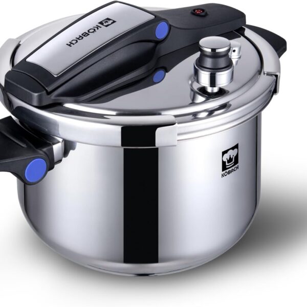 8QT Stainless Steel Pressure Cooker, Olla de presion, Cooking Pressure Cooker, Compatible with Induction and Gas Stovetops, Dishwasher Safe, One-Hand Opening Design