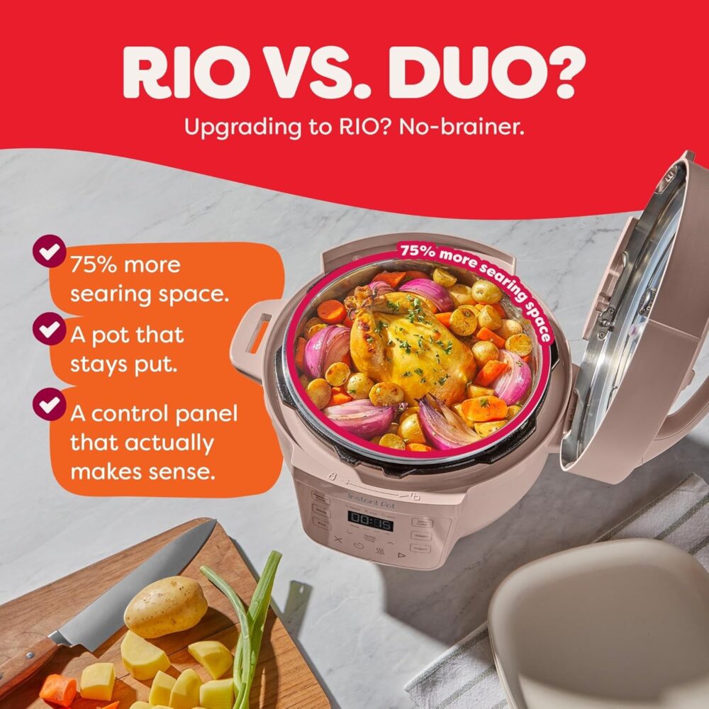 Instant Pot 4QT RIO Mini 7-in-1 Multi-Cooker, Pressure Cooker, Slow cook, Sauté, Steam, Rice Maker, Yogurt, & Warmer, Rosewater, 4 Quarts - Image 2
