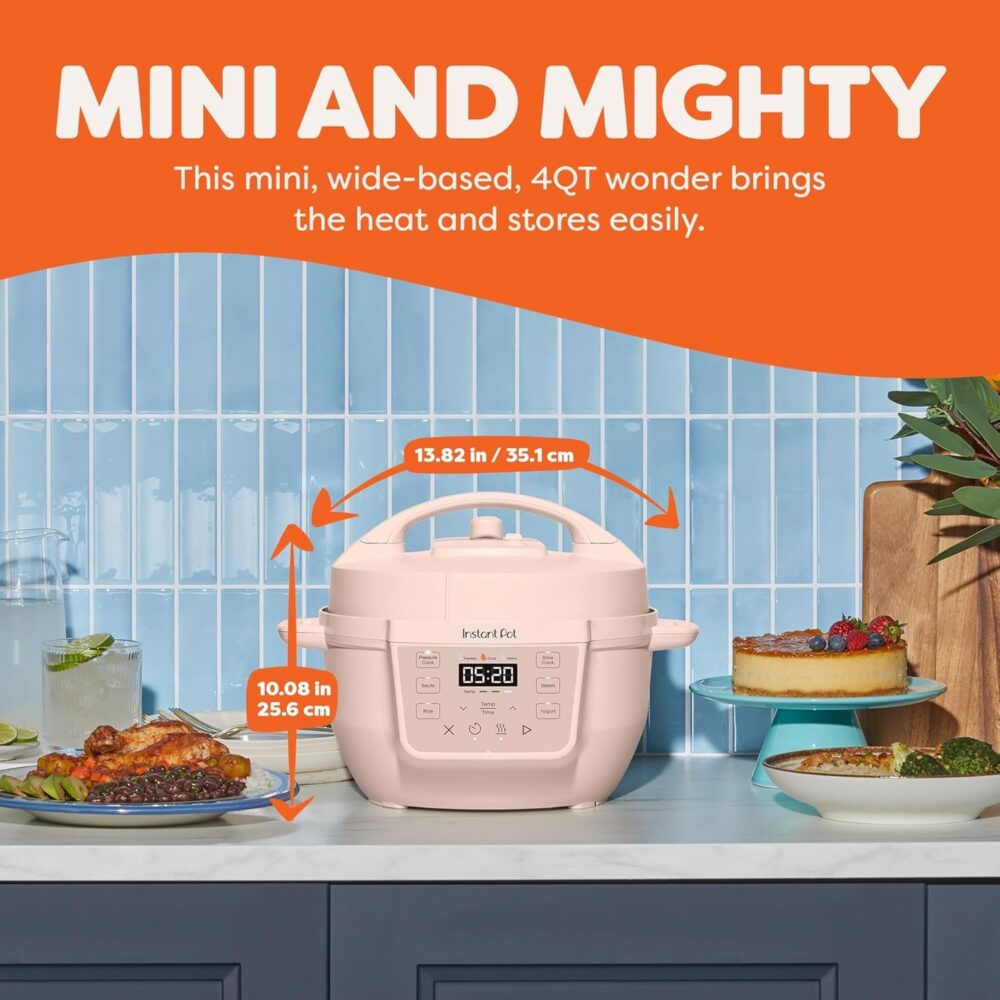 Instant Pot 4QT RIO Mini 7-in-1 Multi-Cooker, Pressure Cooker, Slow cook, Sauté, Steam, Rice Maker, Yogurt, & Warmer, Rosewater, 4 Quarts - Image 3