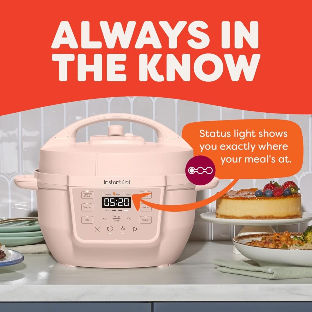 Instant Pot 4QT RIO Mini 7-in-1 Multi-Cooker, Pressure Cooker, Slow cook, Sauté, Steam, Rice Maker, Yogurt, & Warmer, Rosewater, 4 Quarts - Image 4