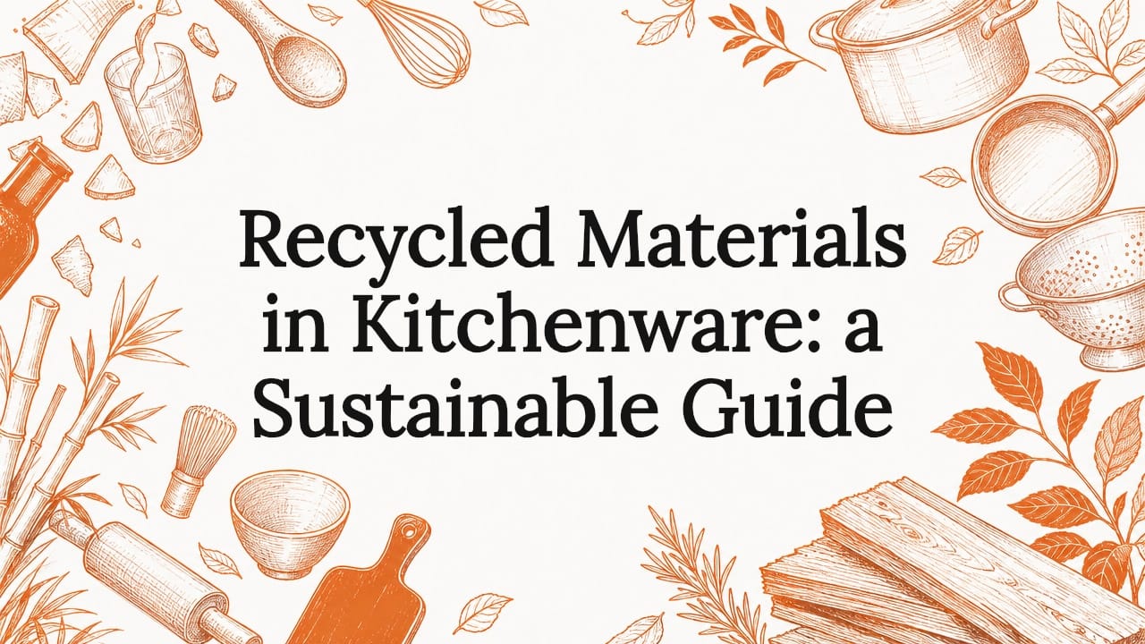 Decorative title card illustration with kitchen tools