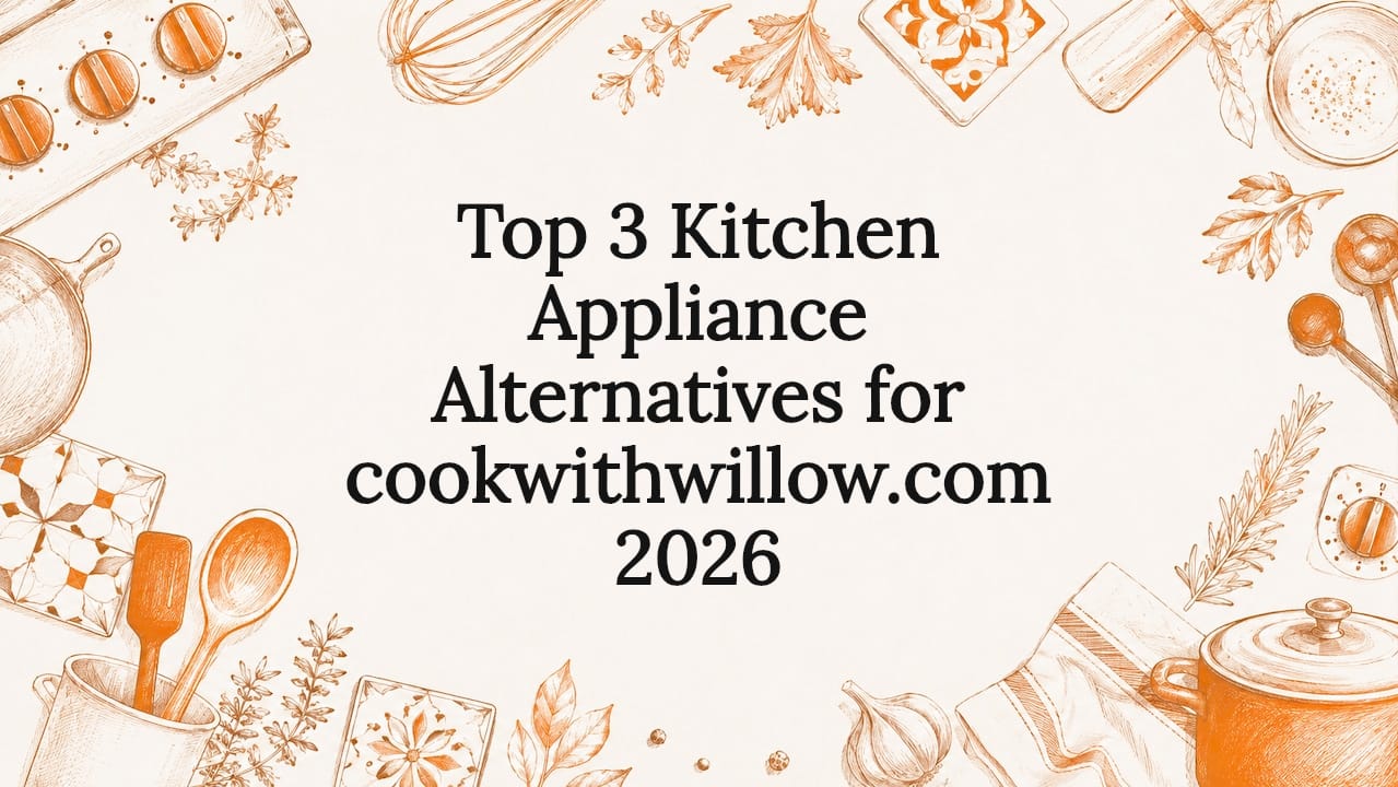 Decorative illustration framing for kitchen appliance article title