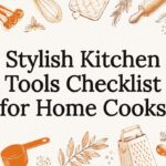 Decorative title card with kitchen tool illustrations