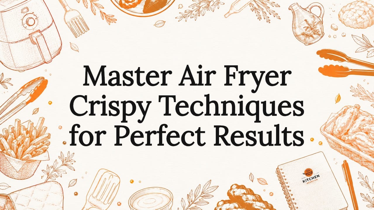 Decorative air fryer title card illustration