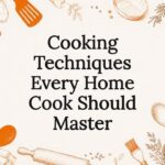 Decorative hand drawn cooking tools frame title card