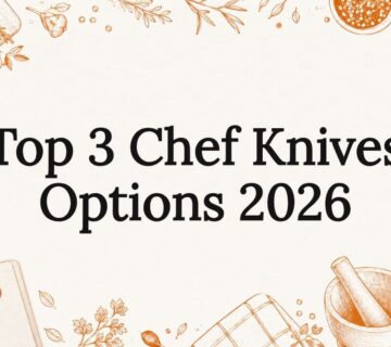 Decorative illustration framing chef knives title