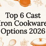 Illustrated cast iron cookware decorative title card