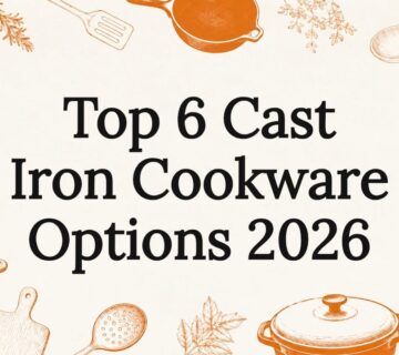 Illustrated cast iron cookware decorative title card