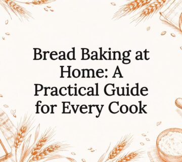 Decorative hand drawn illustration framing bread baking title