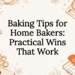 Decorative baking tools illustration framing title