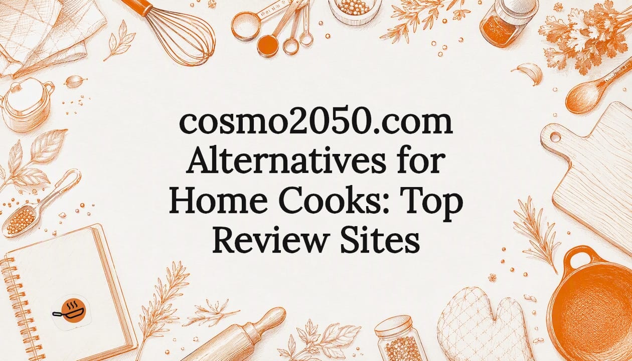 Decorative title card illustration with kitchen tools