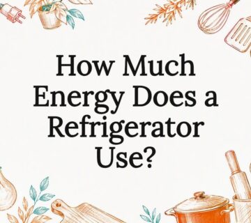 Decorative title card illustration for refrigerator energy article