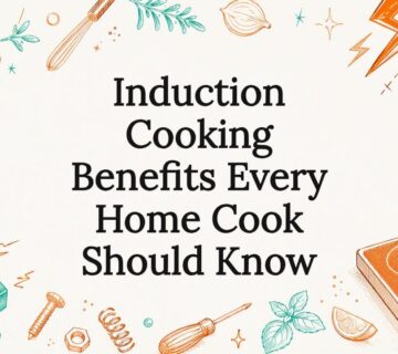 Decorative title card with kitchen cooking tools illustration