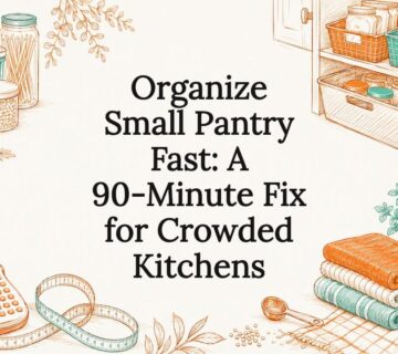 Decorative title card of pantry storage items