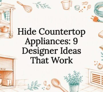 Decorative illustrated kitchen appliances hiding theme