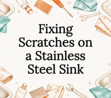 Decorative kitchen sink repair title card illustration