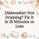 Decorative title card illustration for dishwasher repair article