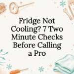 Decorative title card illustration for fridge troubleshooting article
