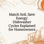 Decorative dishwasher cycle title card illustration