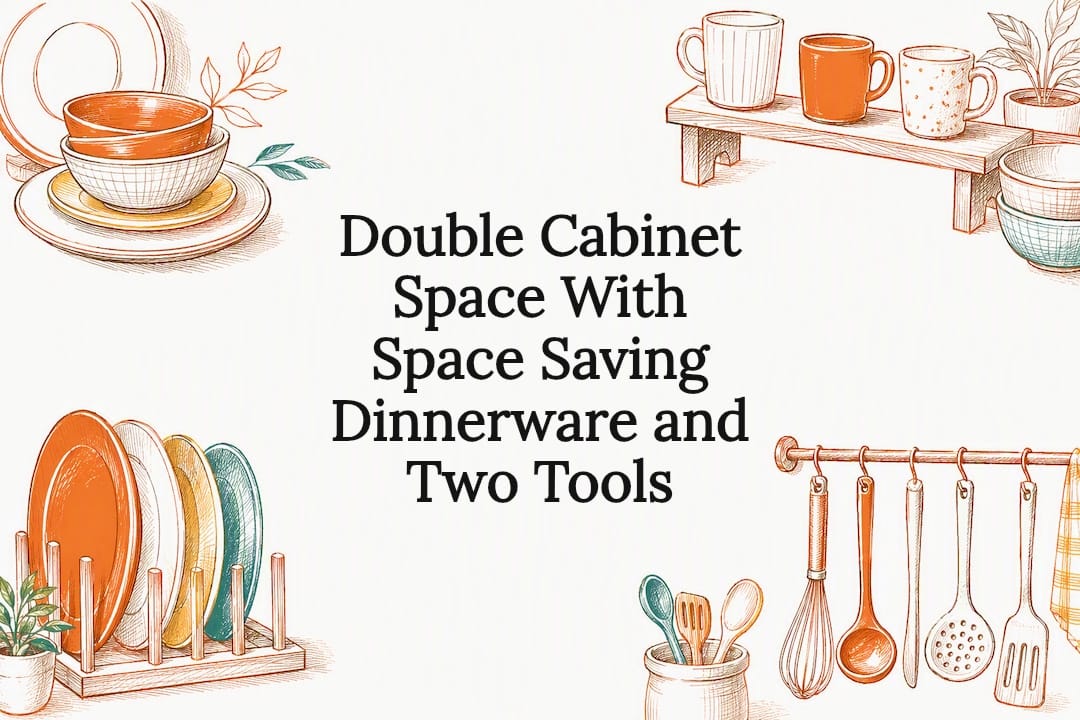 Hand drawn space saving dinnerware title card