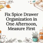 Decorative spice drawer organization title card