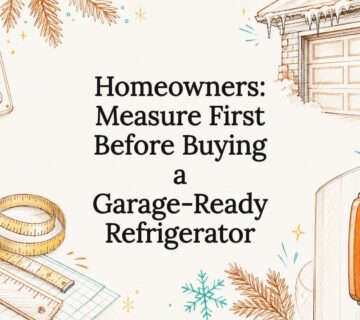 Decorative garage refrigerator title card illustration