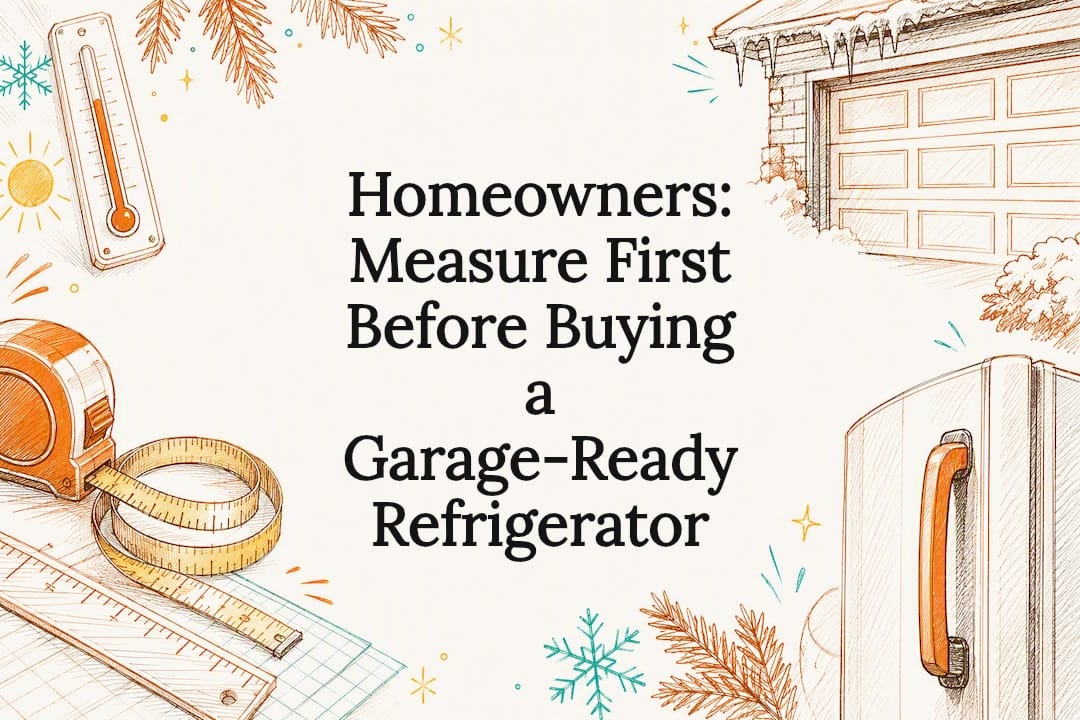 Decorative garage refrigerator title card illustration