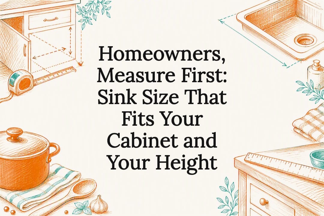 Decorative sink sizing title card illustration