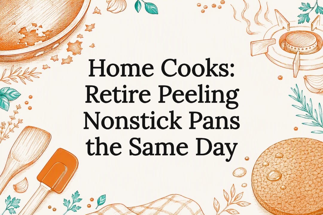 Decorative peeling pan title card illustration