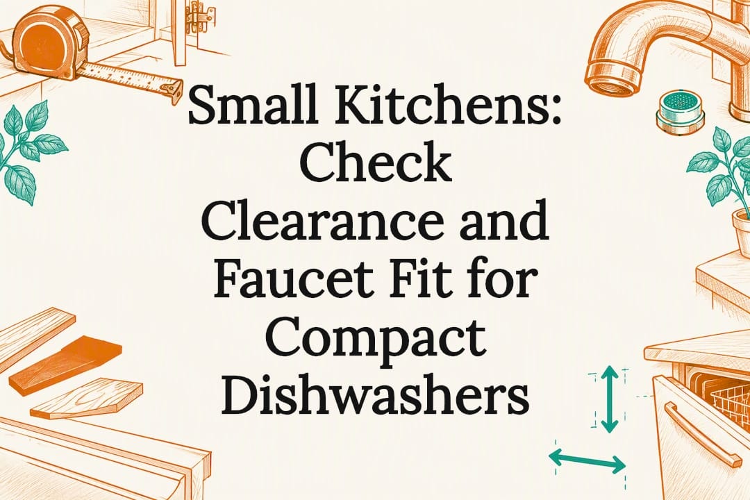 Decorative compact dishwasher measurement title card