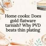 Decorative gold flatware care title card