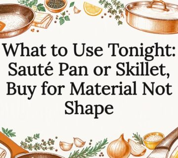 Decorative sauté pan and skillet title card