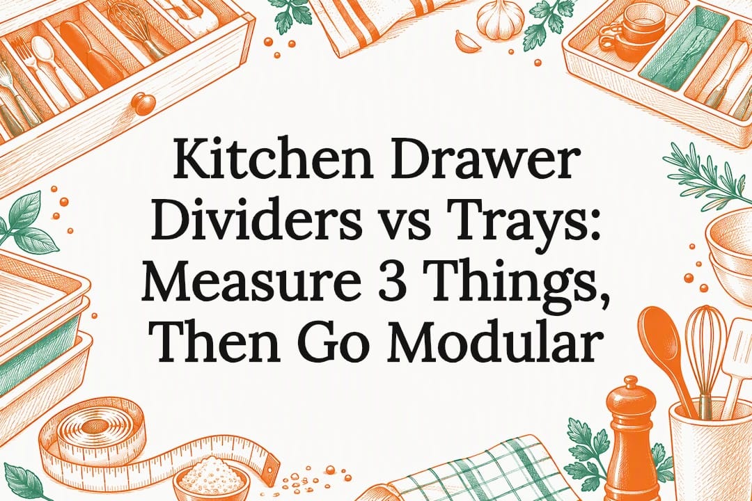 Sketch of kitchen drawer organizers