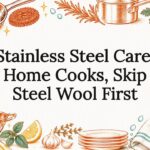 Sketches of cookware and cleaning tools