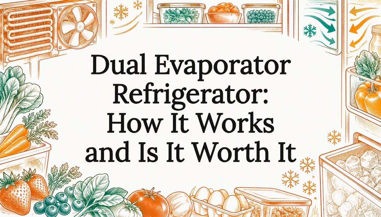 Refrigerator themed illustrated article title card