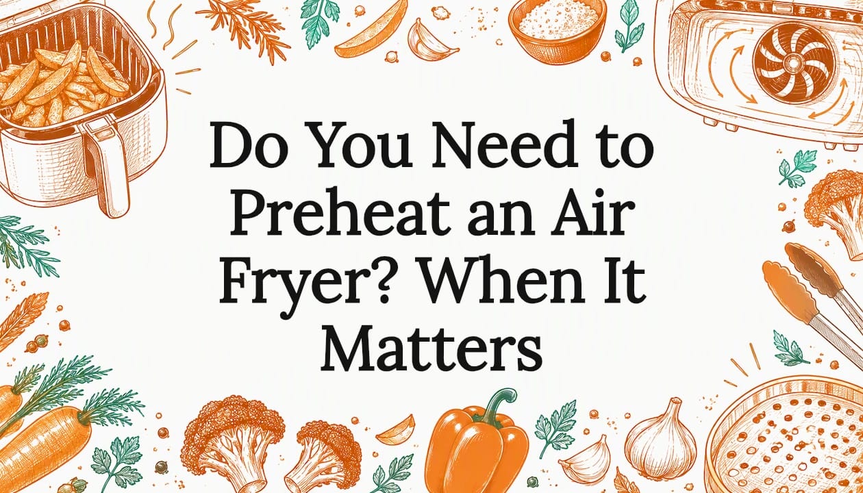 Air fryer preheating title card illustration
